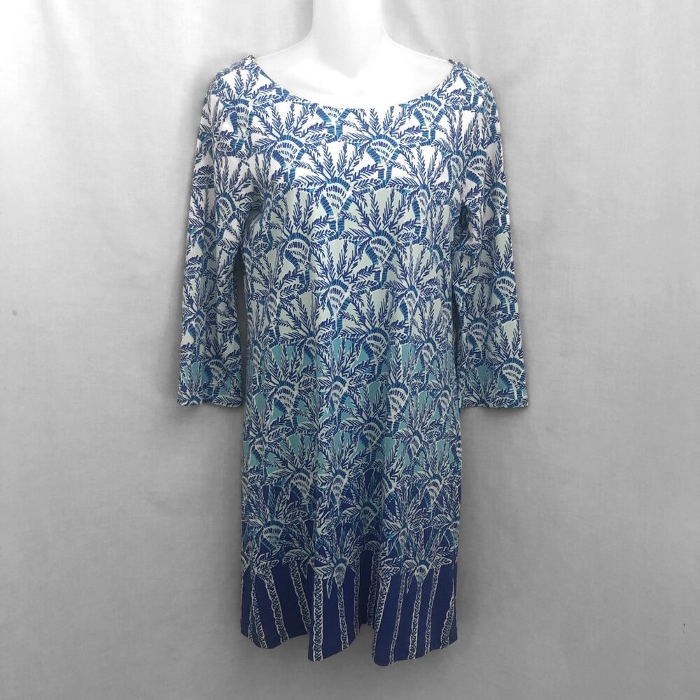 Lilly Pulitzer Bay Dress Whisper Blue Palm - Picture 2 of 9